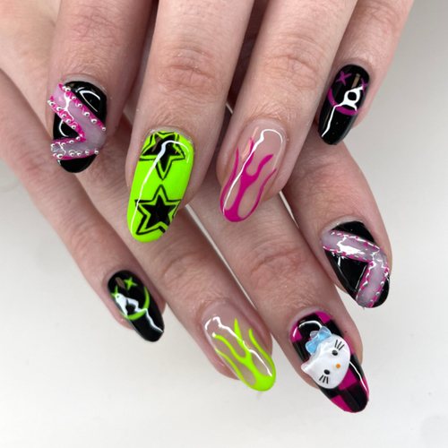 Gel manicure with art