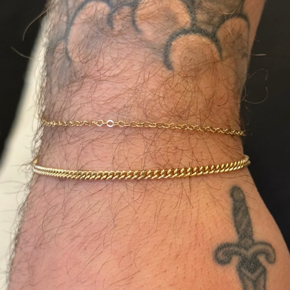 Gold permanent bracelets by Cherry Baby Nails
